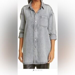 Rag & Bone oversized snap front denim shirt, size S.